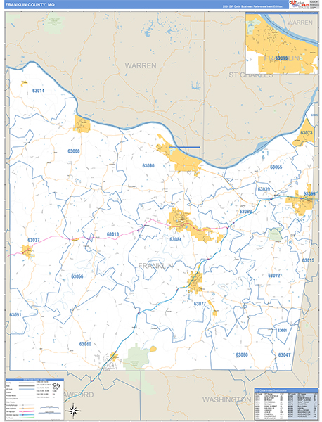 Franklin County, MO Map Basic Style