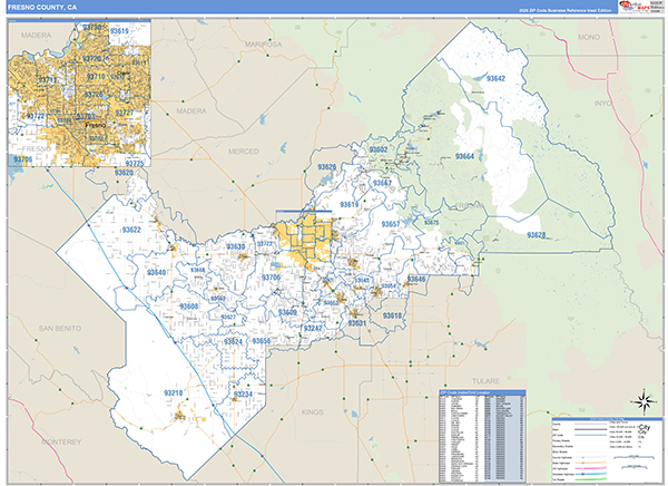 Fresno County, CA Map Basic Style