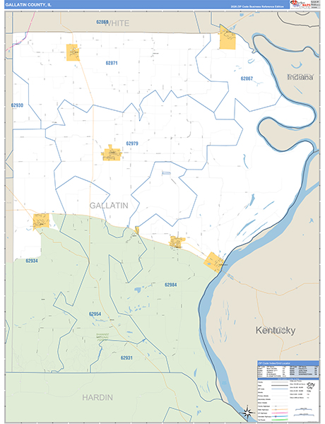 Gallatin County, IL Zip Code Map