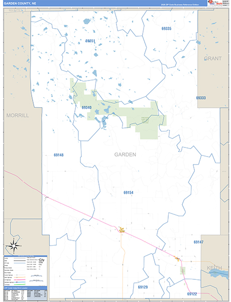 Garden County, NE Zip Code Map