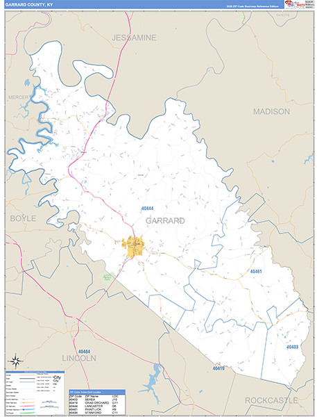 Garrard County, KY Zip Code Map