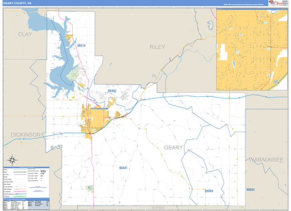 Geary County, KS Zip Code Map