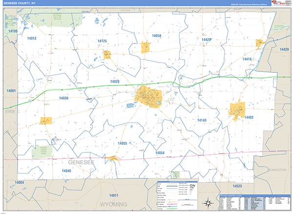 Genesee County, NY Zip Code Map