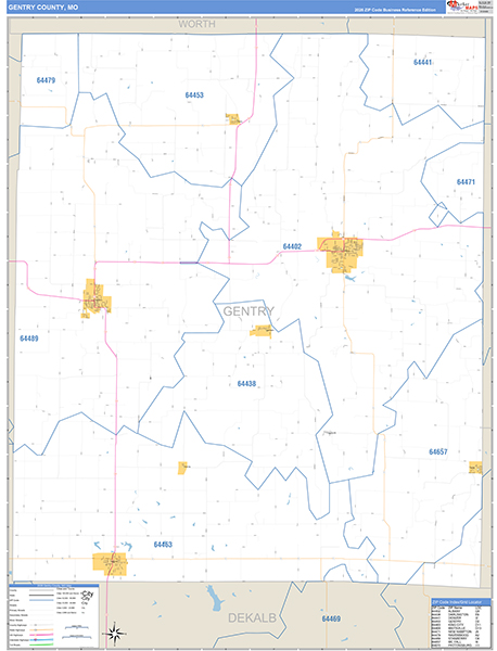 Gentry County, MO Map Basic Style