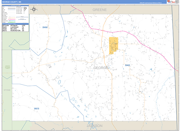George County, MS Zip Code Map