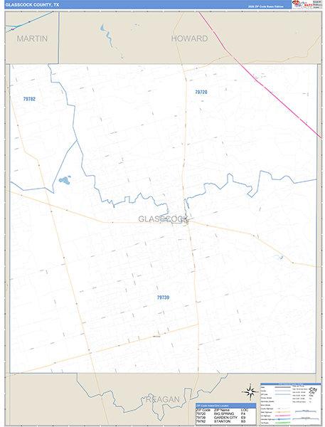 Glasscock County, TX Zip Code Map