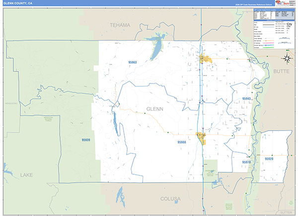 Glenn County, CA Map Basic Style