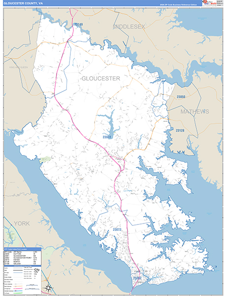 Gloucester County, VA Zip Code Map