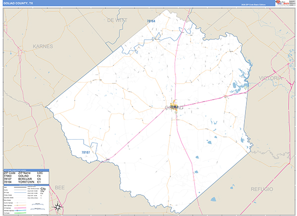 Goliad County, TX Zip Code Map