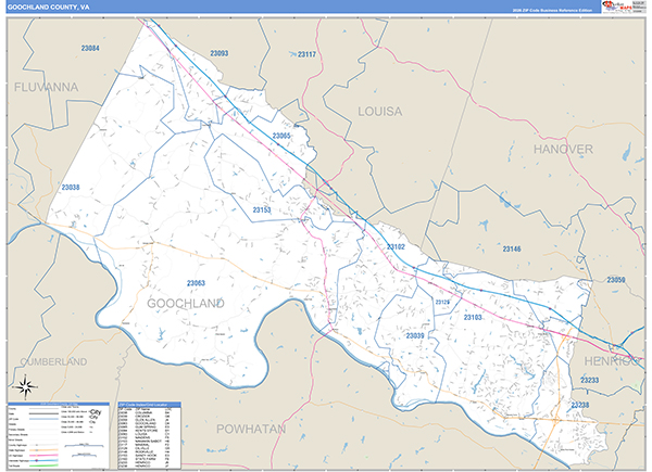 Goochland County, VA Zip Code Map