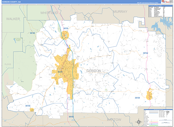 Gordon County, GA Zip Code Map