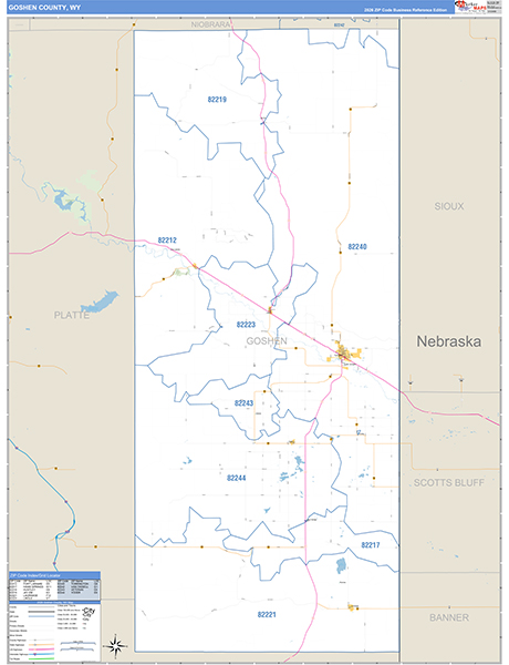 Goshen County, WY Wall Map