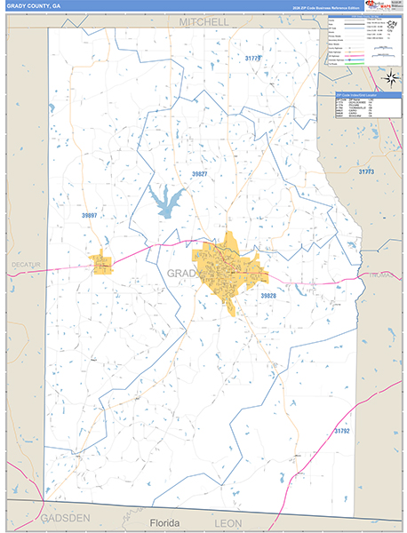 Grady County, GA Zip Code Map
