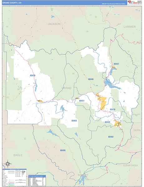 Grand County, CO Zip Code Map
