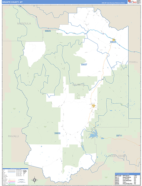 Granite County, MT Zip Code Map