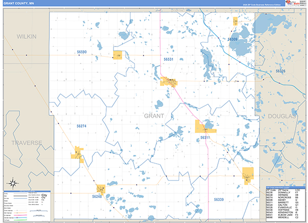 Grant County, MN Zip Code Map