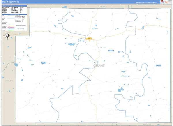 Grant County, NE Zip Code Map