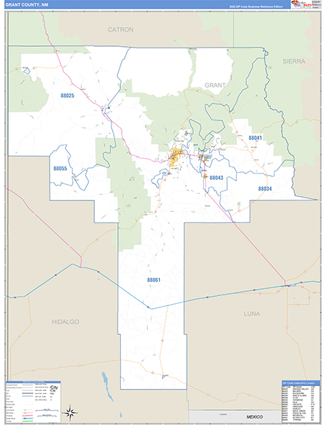 Grant County, NM Zip Code Map