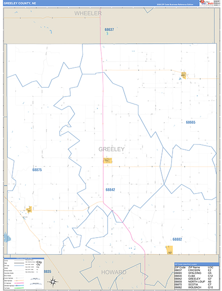 Greeley County, NE Zip Code Map