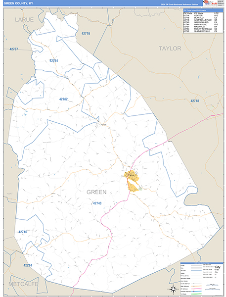 Green County, KY Zip Code Map