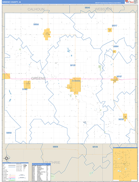 Greene County, IA Zip Code Map