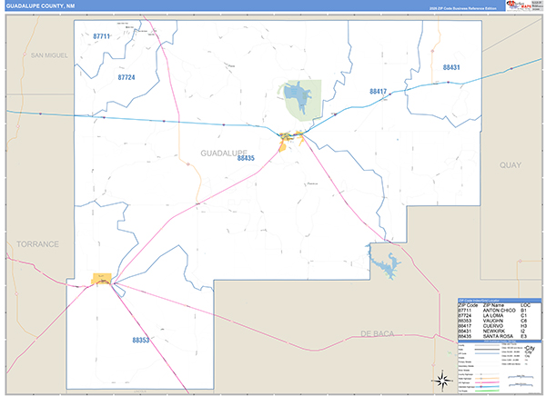 Guadalupe County, NM Zip Code Map