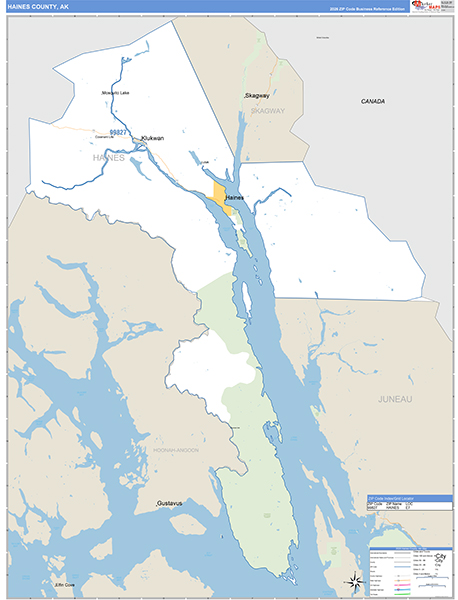 Haines Borough (County), AK Carrier Route Wall Map