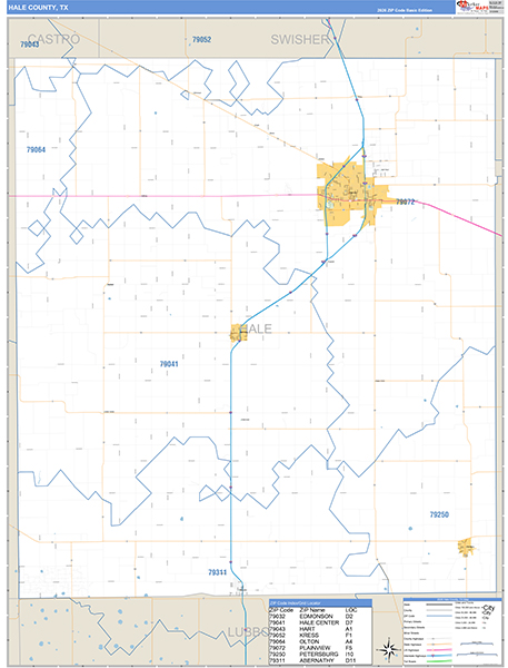 Hale County, TX Zip Code Map