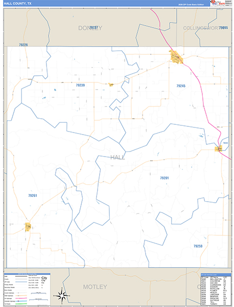 Hall County, TX Zip Code Map