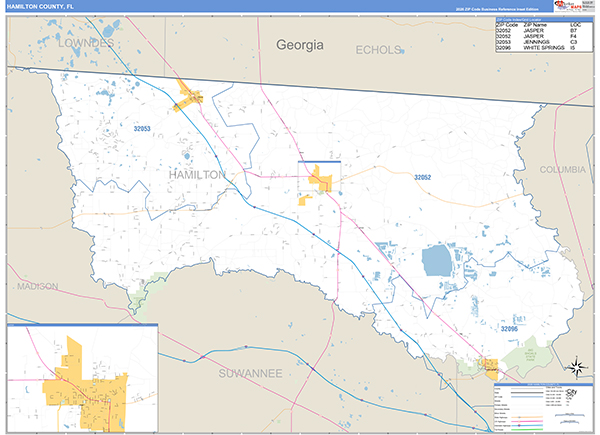 Hamilton County, FL Zip Code Wall Map