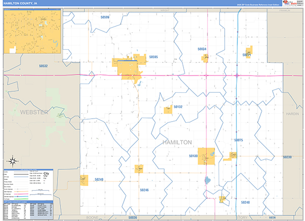 Hamilton County, IA Carrier Route Wall Map