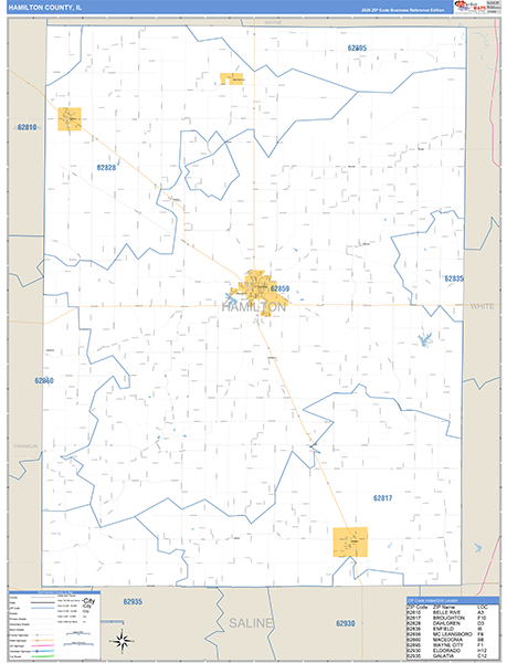 Hamilton County, IL Zip Code Map