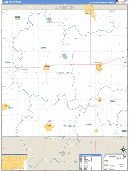 Hancock County, IA Zip Code Map