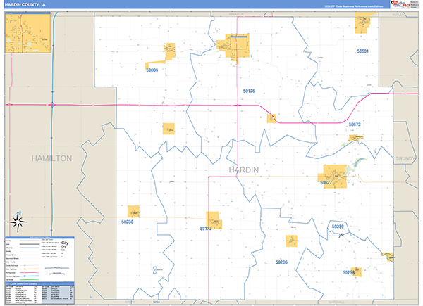 Hardin County, IA Zip Code Map