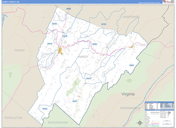 Hardy County, WV Zip Code Map
