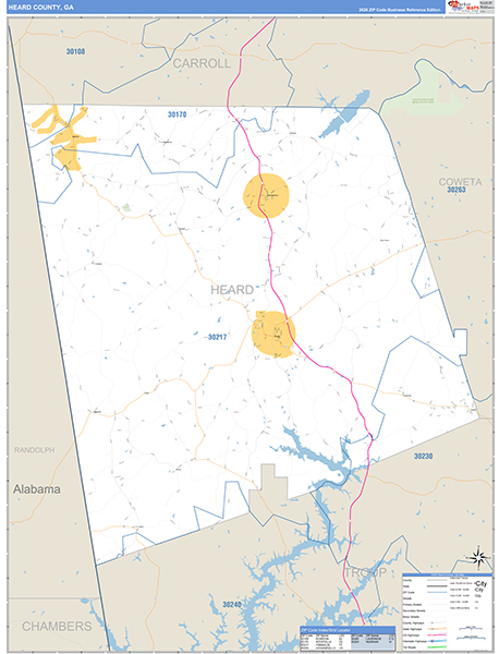 Heard County, GA Zip Code Map