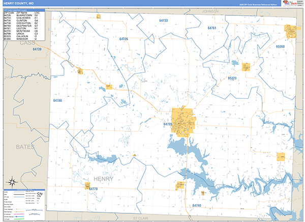 Henry County, MO Map Basic Style