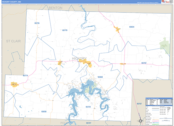 Hickory County, MO Map Basic Style