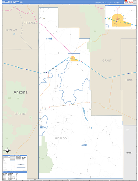 Hidalgo County, NM Zip Code Map
