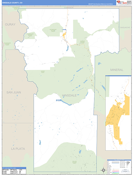 Hinsdale County, CO Zip Code Map