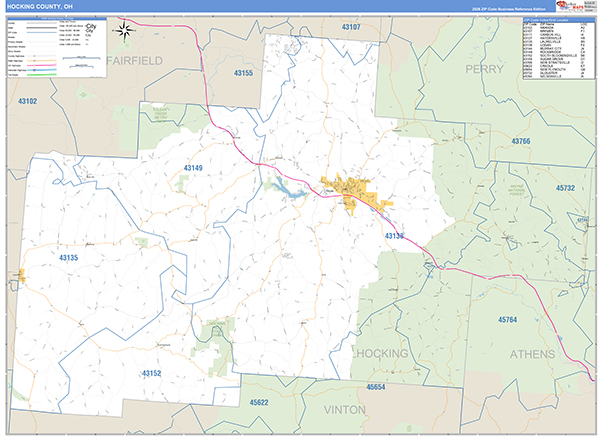Hocking County, OH Zip Code Map