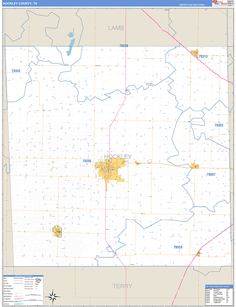 Hockley County, TX Zip Code Map