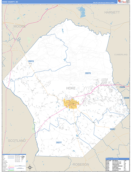 Hoke County, NC Zip Code Map