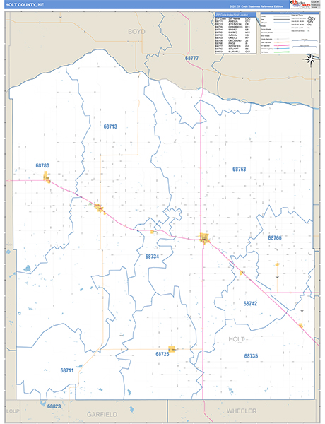 Holt County, NE Zip Code Map