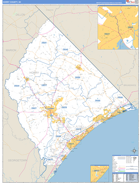 Horry County, SC Zip Code Map