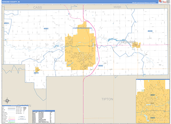 Howard County, IN Zip Code Map