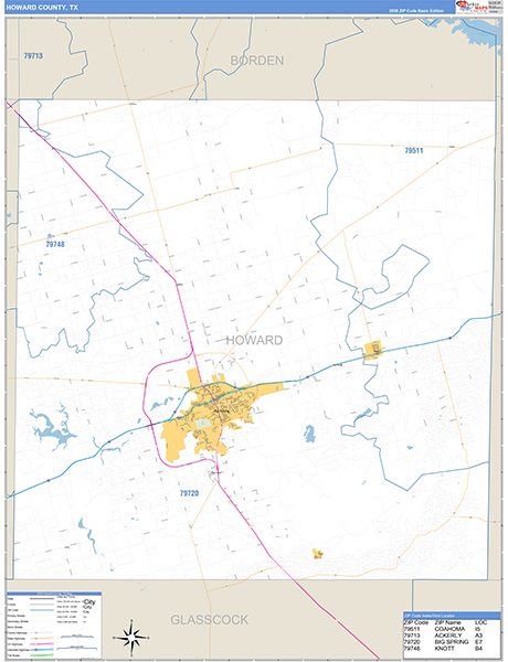 Howard County, TX Zip Code Map