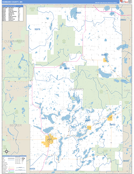 Hubbard County, MN Zip Code Map
