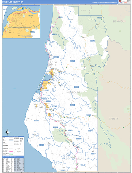 Humboldt County, CA Map Basic Style
