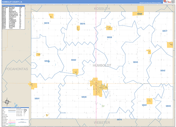 Humboldt County, IA Zip Code Map